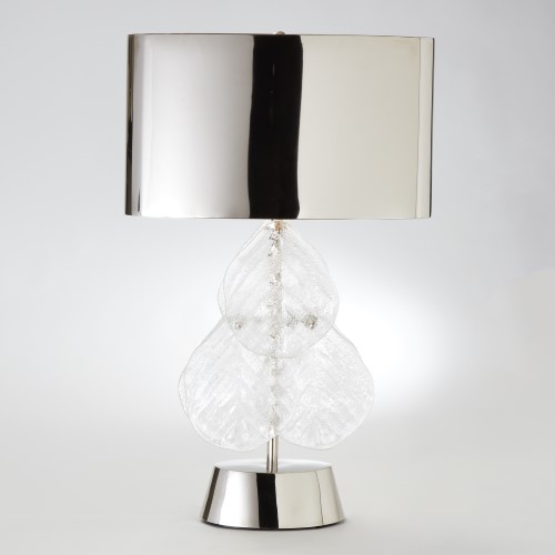 Murano Glass Leaf Table Lamp-Nickel Murano Glass Leaf Table Lamp-Nickel