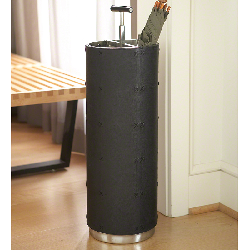 Umbrella Stand-Black Leather Umbrella Stand-Black Leather