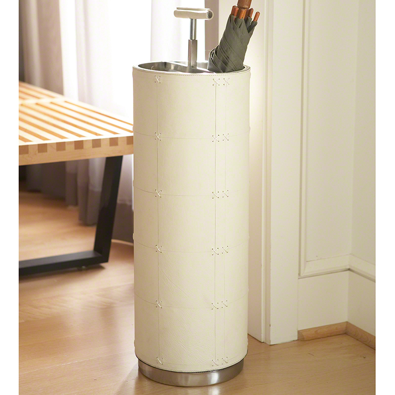 Umbrella Stand-Beige Leather Umbrella Stand-Beige Leather