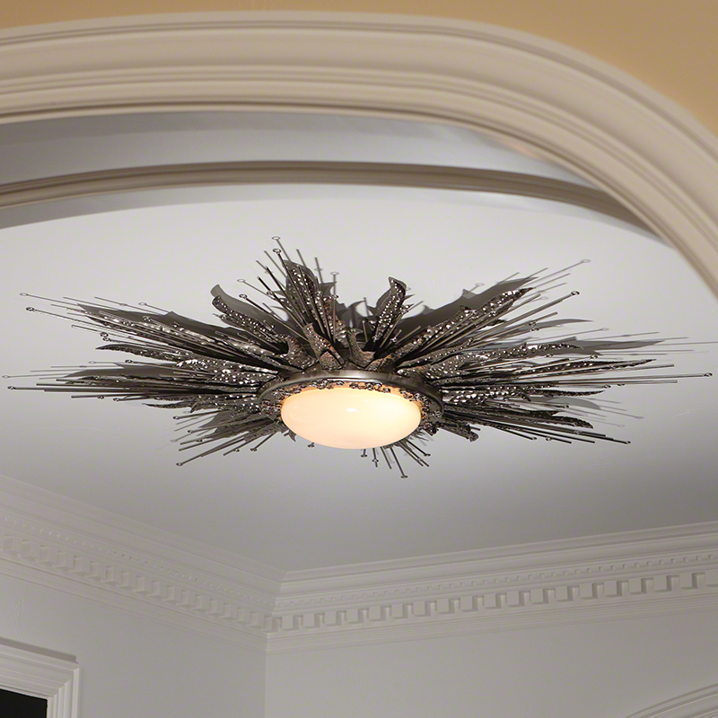 Flame Light Fixture-Nickel Flame Light Fixture-Nickel