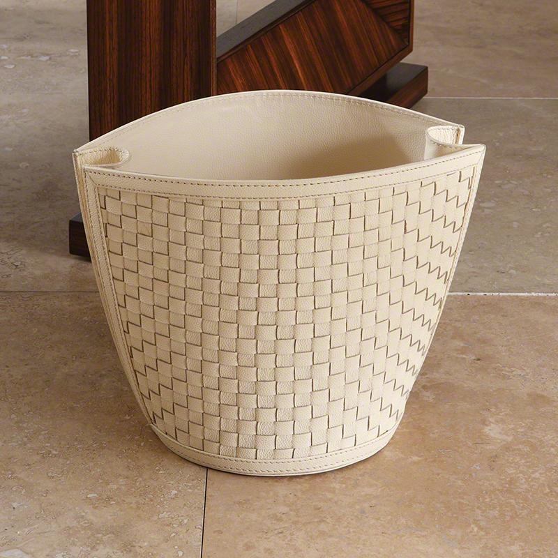Woven Wastebasket-Ivory Woven Wastebasket-Ivory