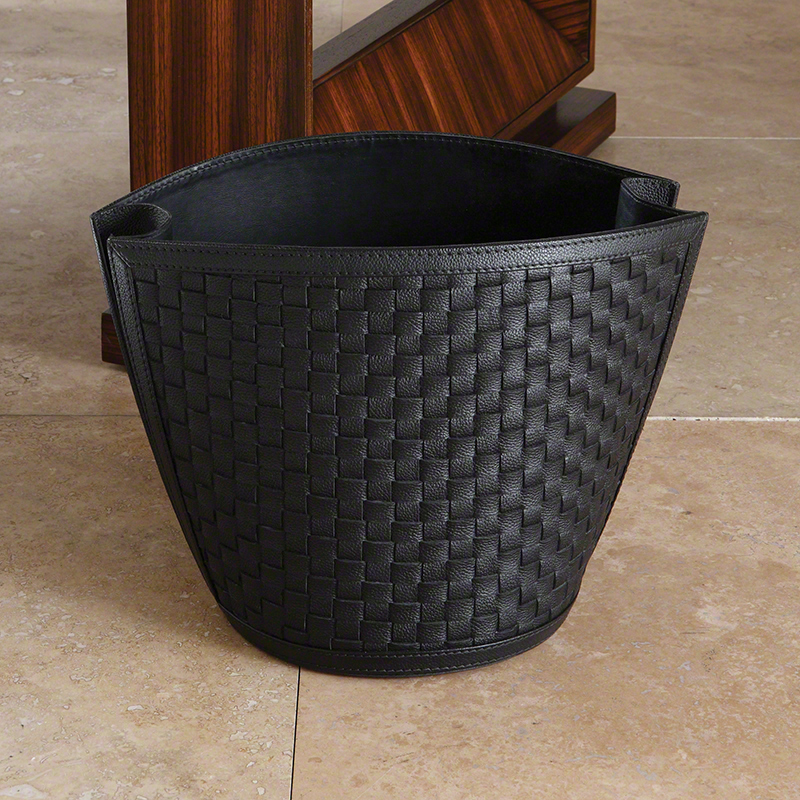 Woven Wastebasket-Black Woven Wastebasket-Black