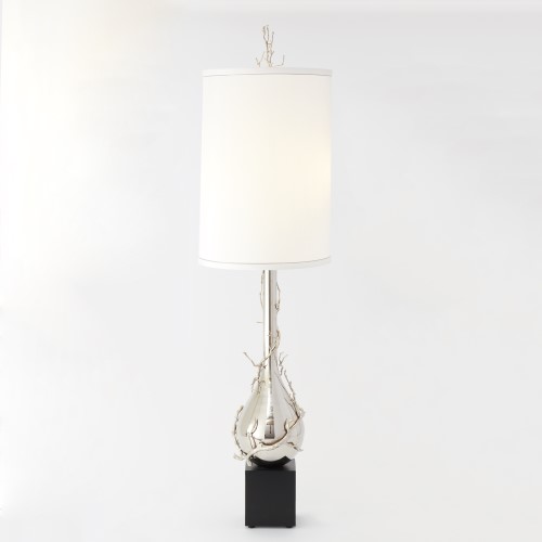 Twig Bulb Floor Lamp-Nickel