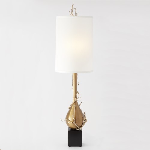 Twig Bulb Floor Lamp-Brass