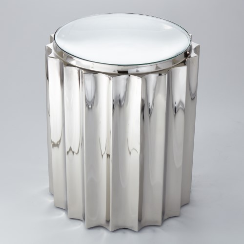 Fluted Column Table-Nickel