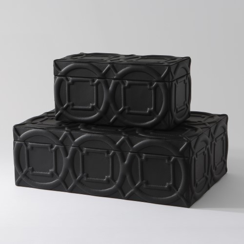 Arabesque Trapunto Box-Black Arabesque Trapunto Box-Black