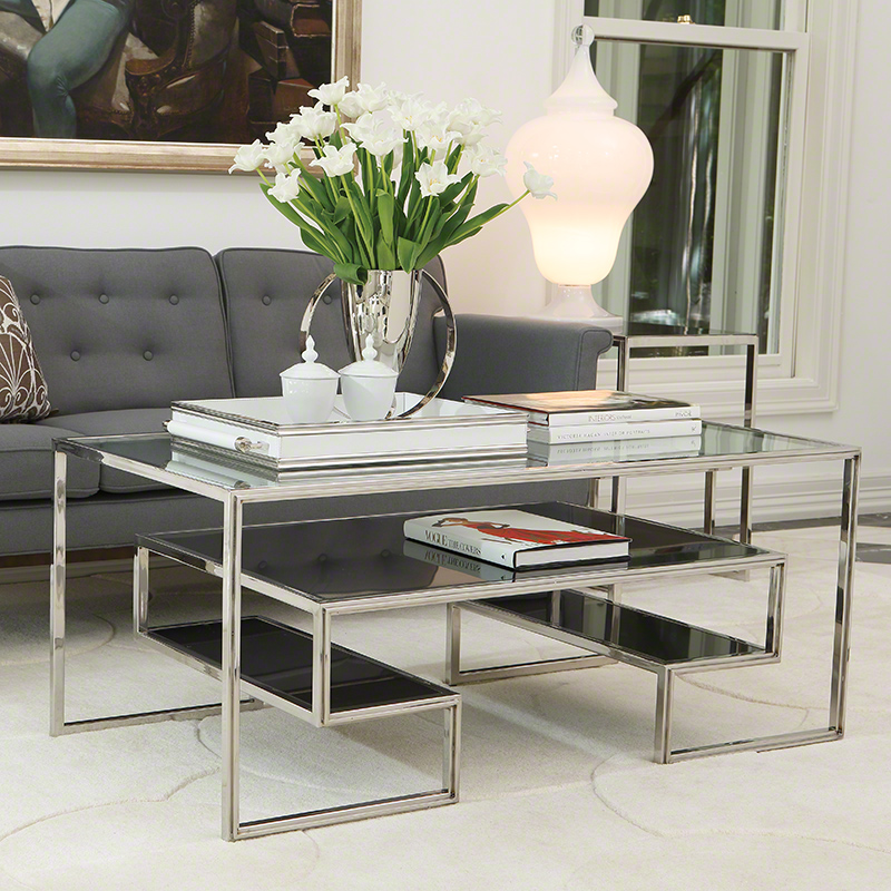 One-Up Cocktail Table-Stainless Steel Finish One-Up Cocktail Table-Stainless Steel Finish