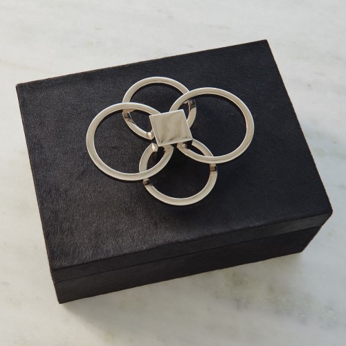 Layered Circle Box-Black Hair-on-Hide Layered Circle Box-Black Hair-on-Hide