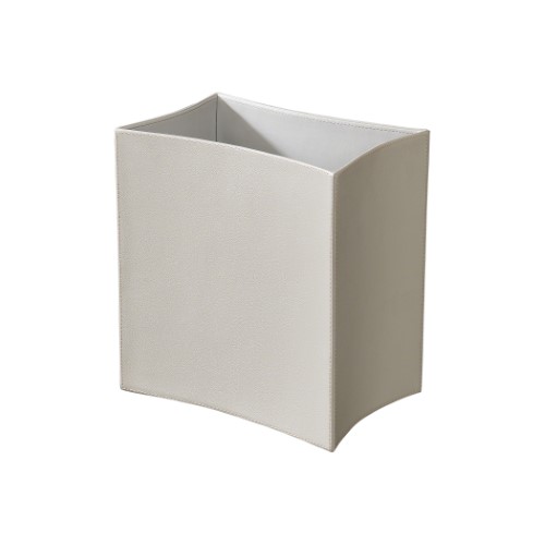 Folded Leather Waste Basket-Grey Folded Leather Waste Basket-Grey