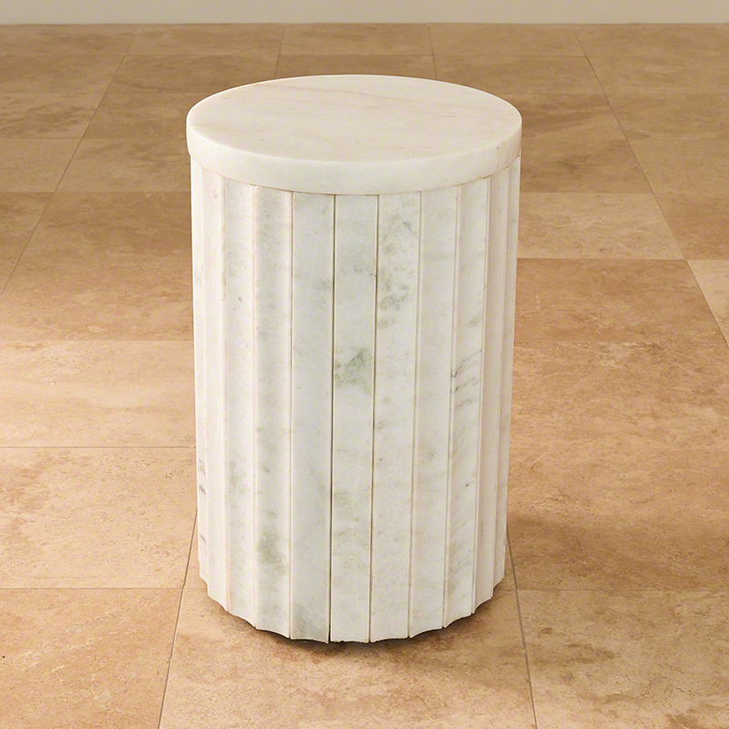 Marble Column Table-White