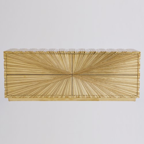Linen Fold Cabinet-Brass