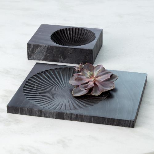 Carved Marble Plateau-Black Carved Marble Plateau-Black