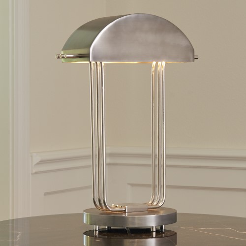 Arc Deco Table Lamp-Nickel/Charcoal Arc Deco Table Lamp-Nickel/Charcoal