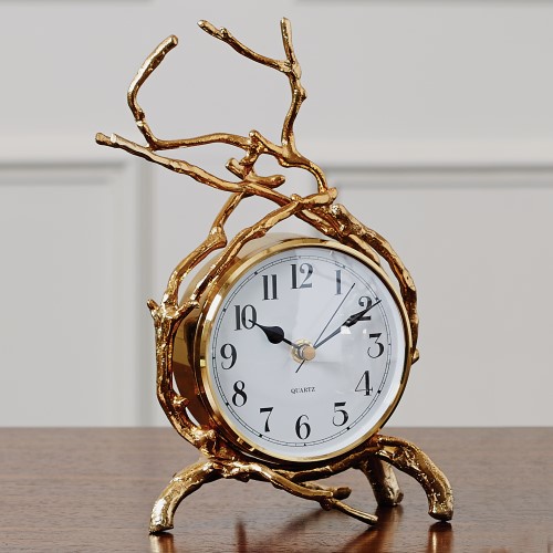 Twig Clock-Brass