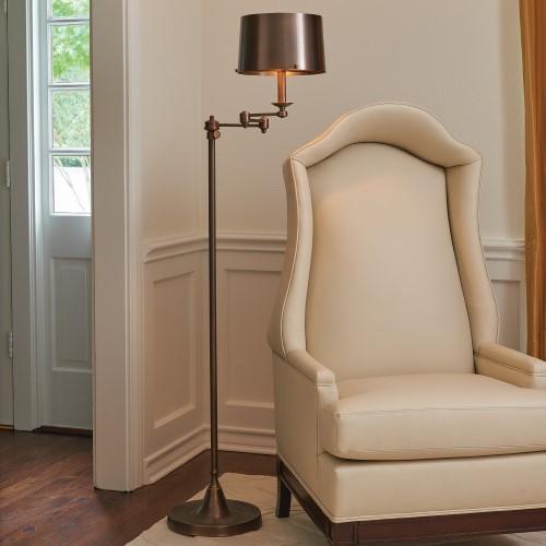 Swing Arm Floor Lamp-Light Bronze Swing Arm Floor Lamp-Light Bronze