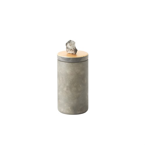 Quarry Jar-Grey/Gold Leaf-Sm