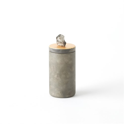 Quarry Jar-Grey/Gold Leaf-Sm