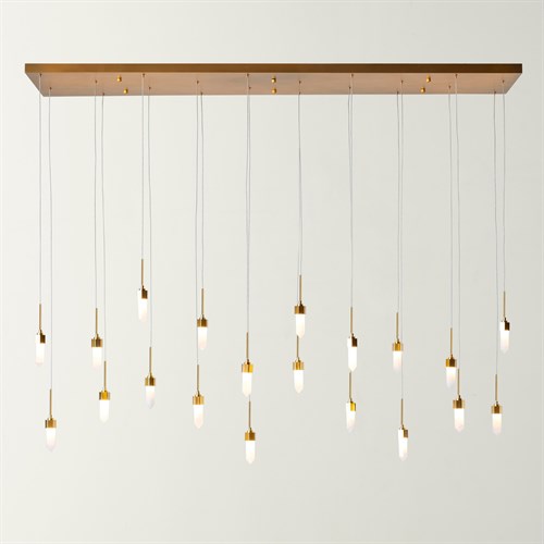 Leo Chandelier-20 Drop Rectangle-Satin Brass