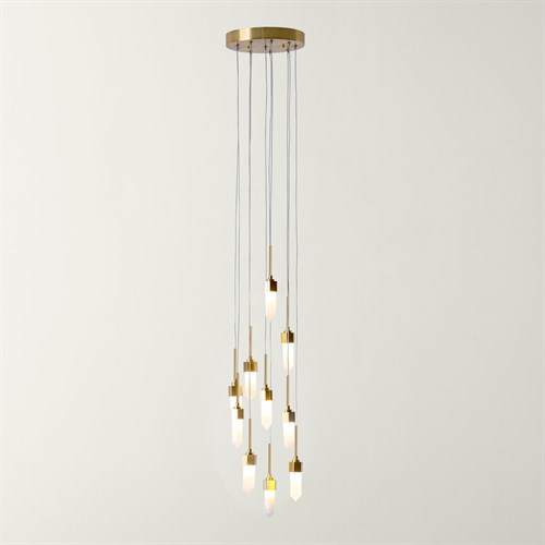 Leo Pendant-10 Drop Round-Satin Brass