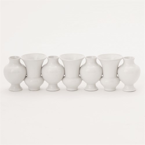 Chinoise Linear Bud Vase-White Crackle