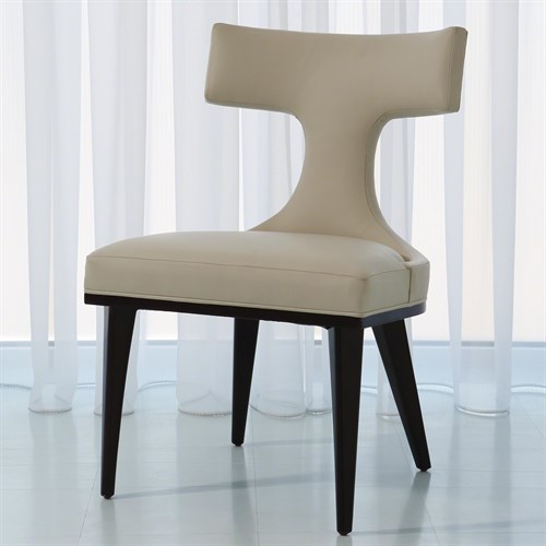 Anvil Back Dining Chair-Ivory Leather