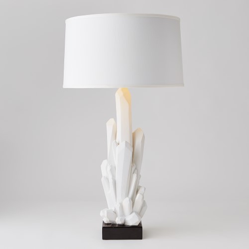 Facet Cluster Lamp-White w/White Shade