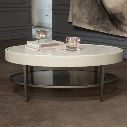 Ellipse Cocktail Table-Ivory Ellipse Cocktail Table-Ivory