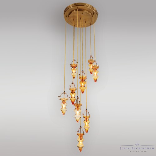 Tea Light Chandelier-Amber/Yellow Tea Light Chandelier-Amber/Yellow