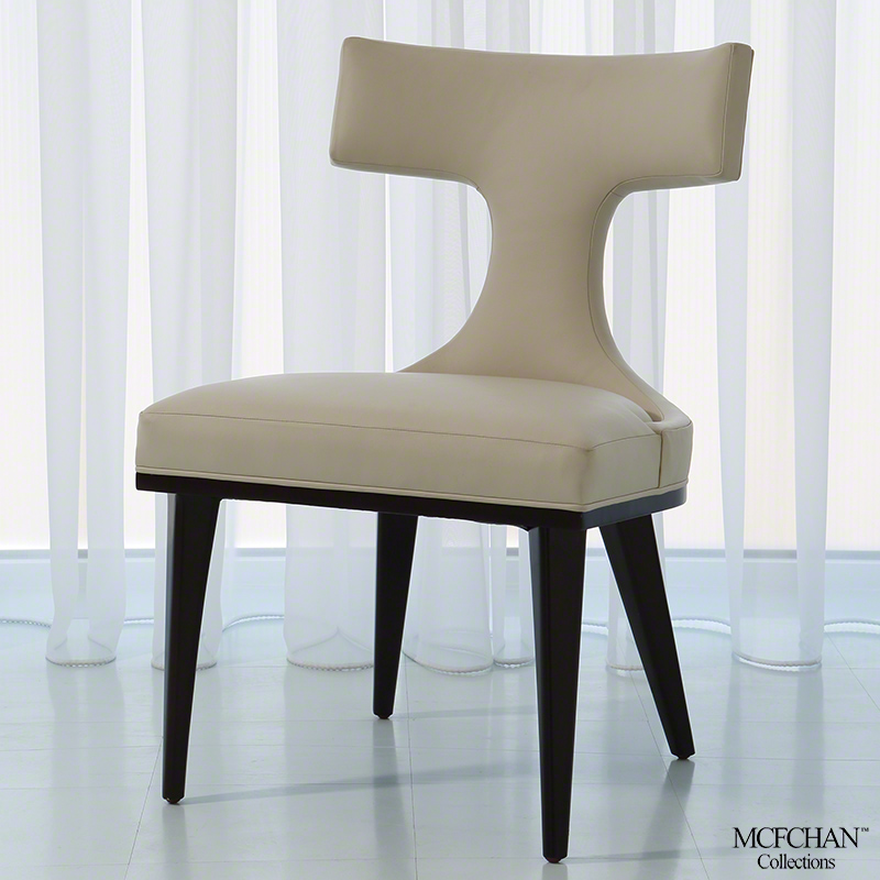 Anvil Back Dining Chair-Ivory Leather