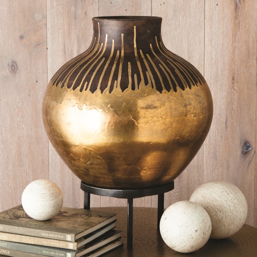 Anasazi Vessel on Stand-Gold Drops Anasazi Vessel on Stand-Gold Drops