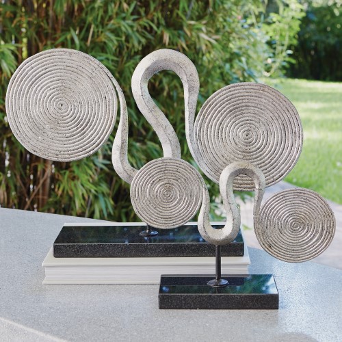 Manchu Scroll Sculpture-Silver Leaf Manchu Scroll Sculpture-Silver Leaf