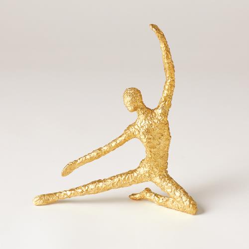 Figural Male Dancer-Outstretched Single Leg-Textured Gold