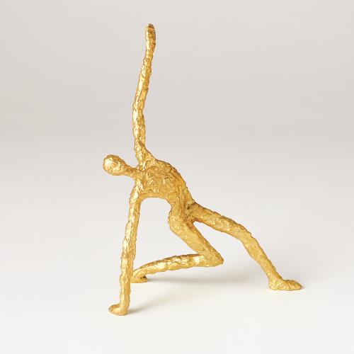 Figural Male Dancer-Yoga-Textured Gold